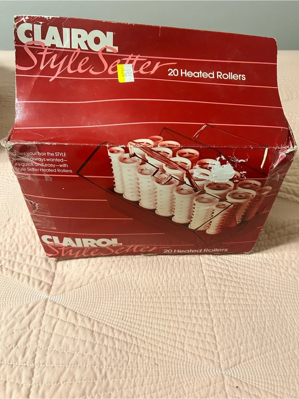 Clairol Style Setter Hot Rollers Hair Curlers C-20-R Home/Travel W/ Clip Vintage